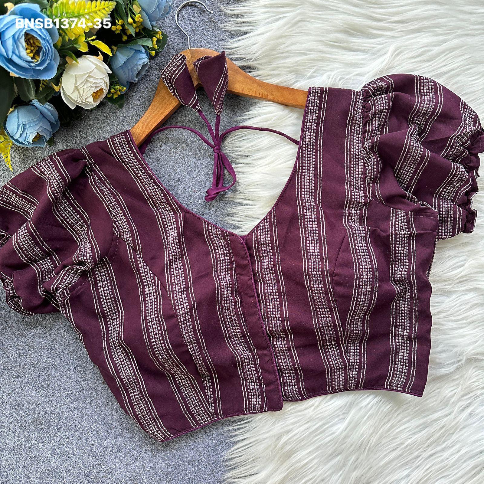 Pure Cotton-Frill Design-Wine/Maroon